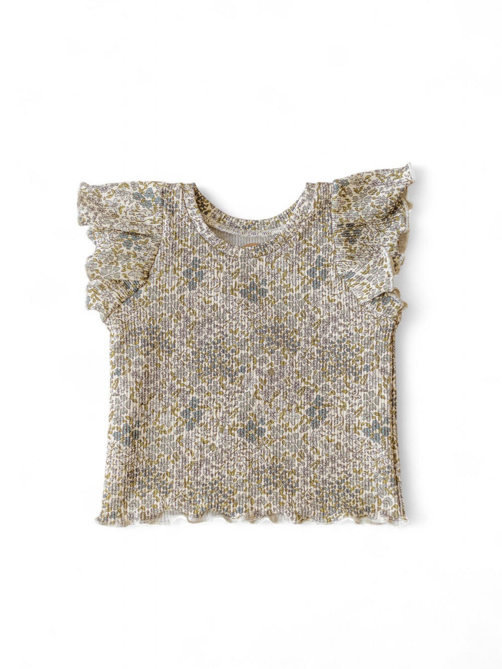 Ruffled t-shirt / Emerald Blossom