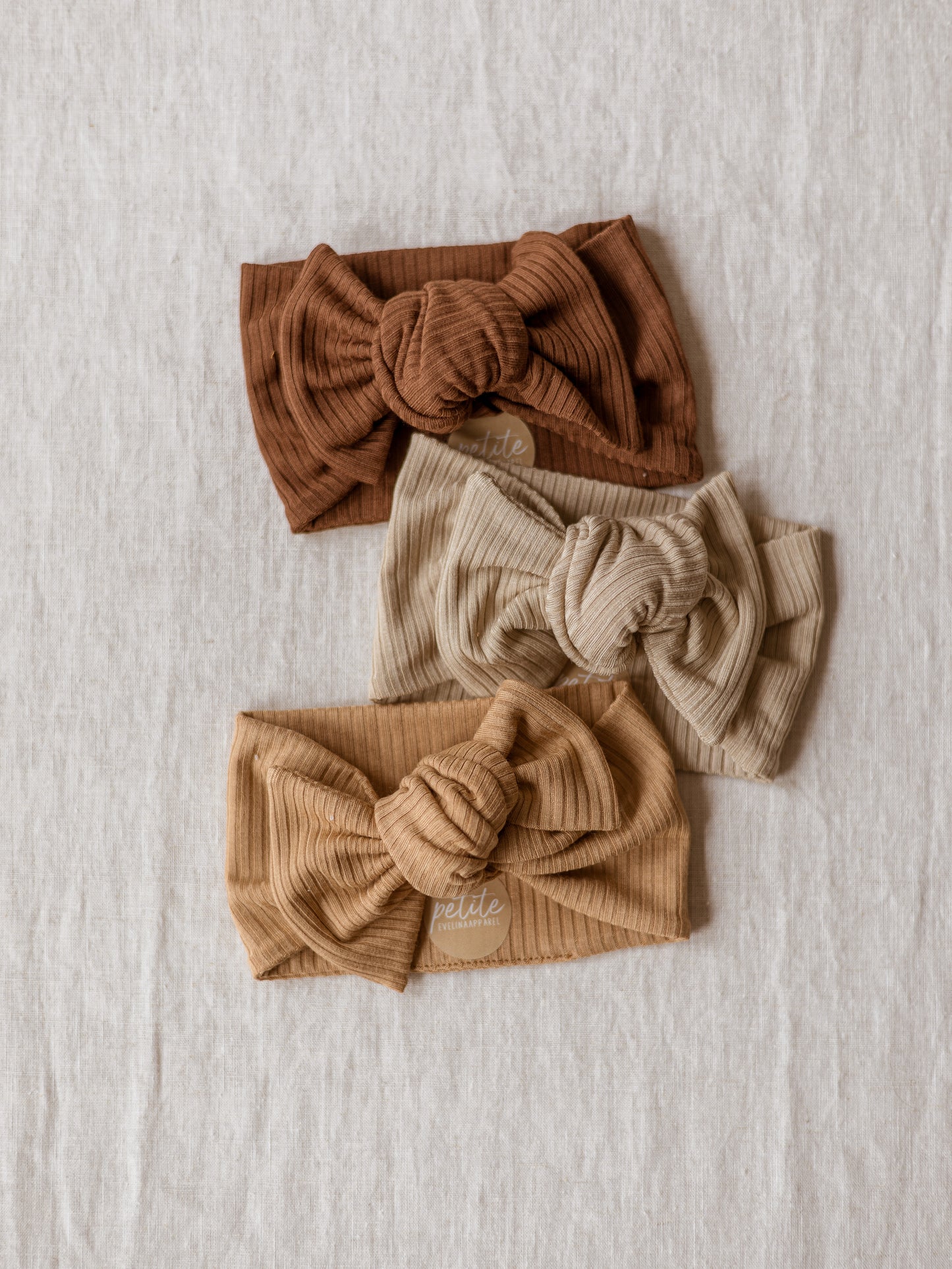Bow Headband / Ribbed Modal - Beige