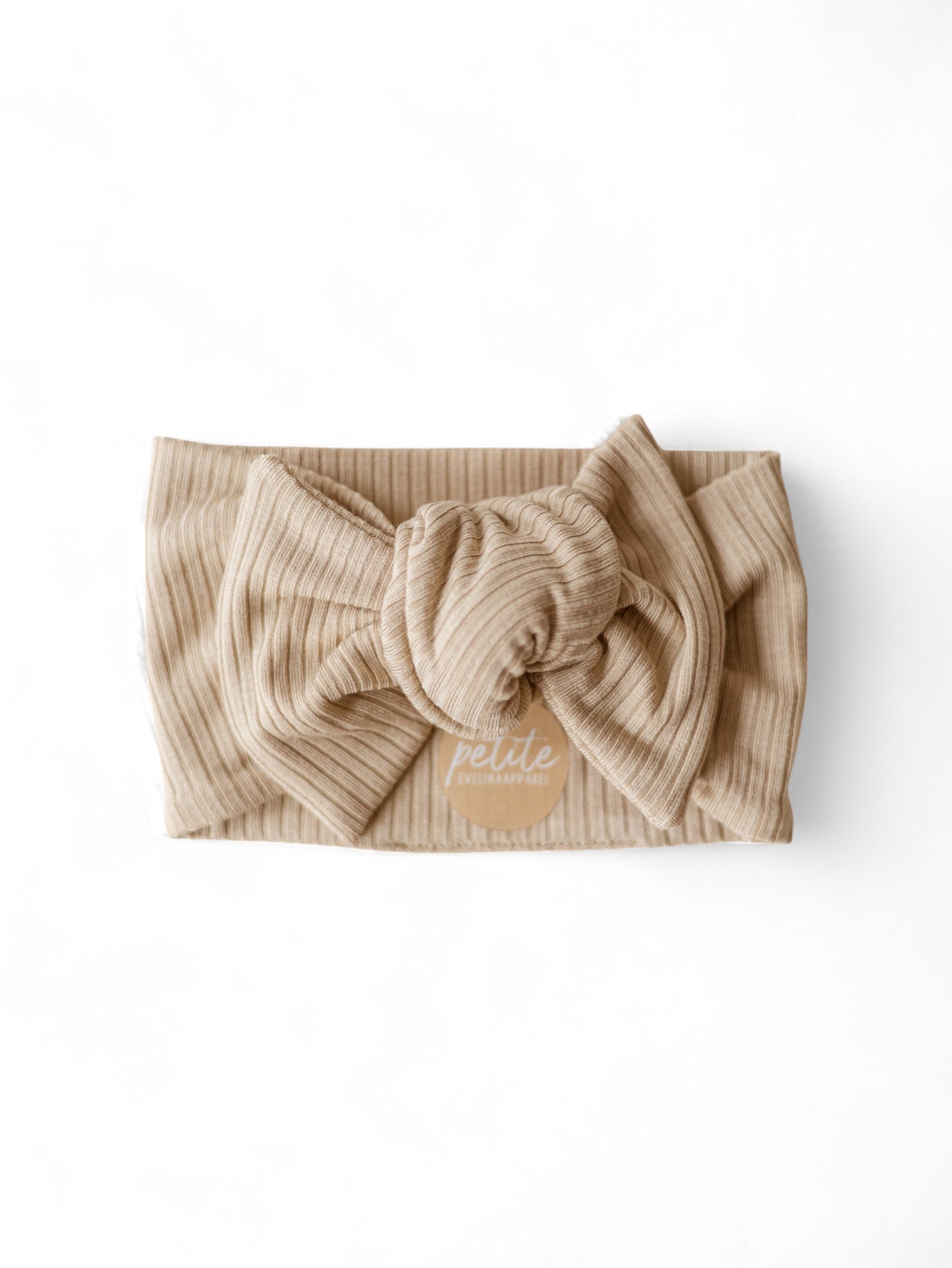 Bow Headband / Ribbed Modal - Beige