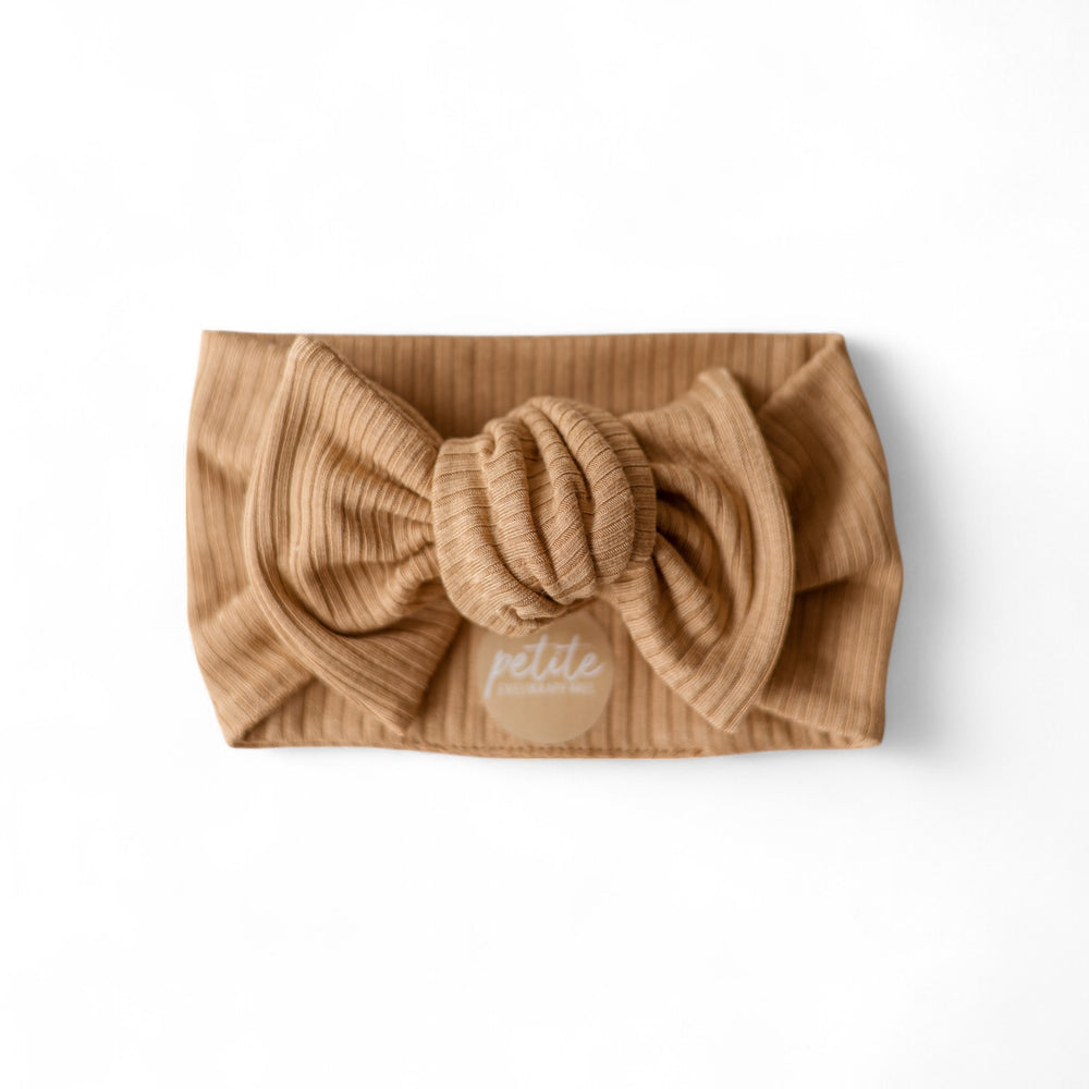 Bow Headband / Ribbed Modal - Nougat