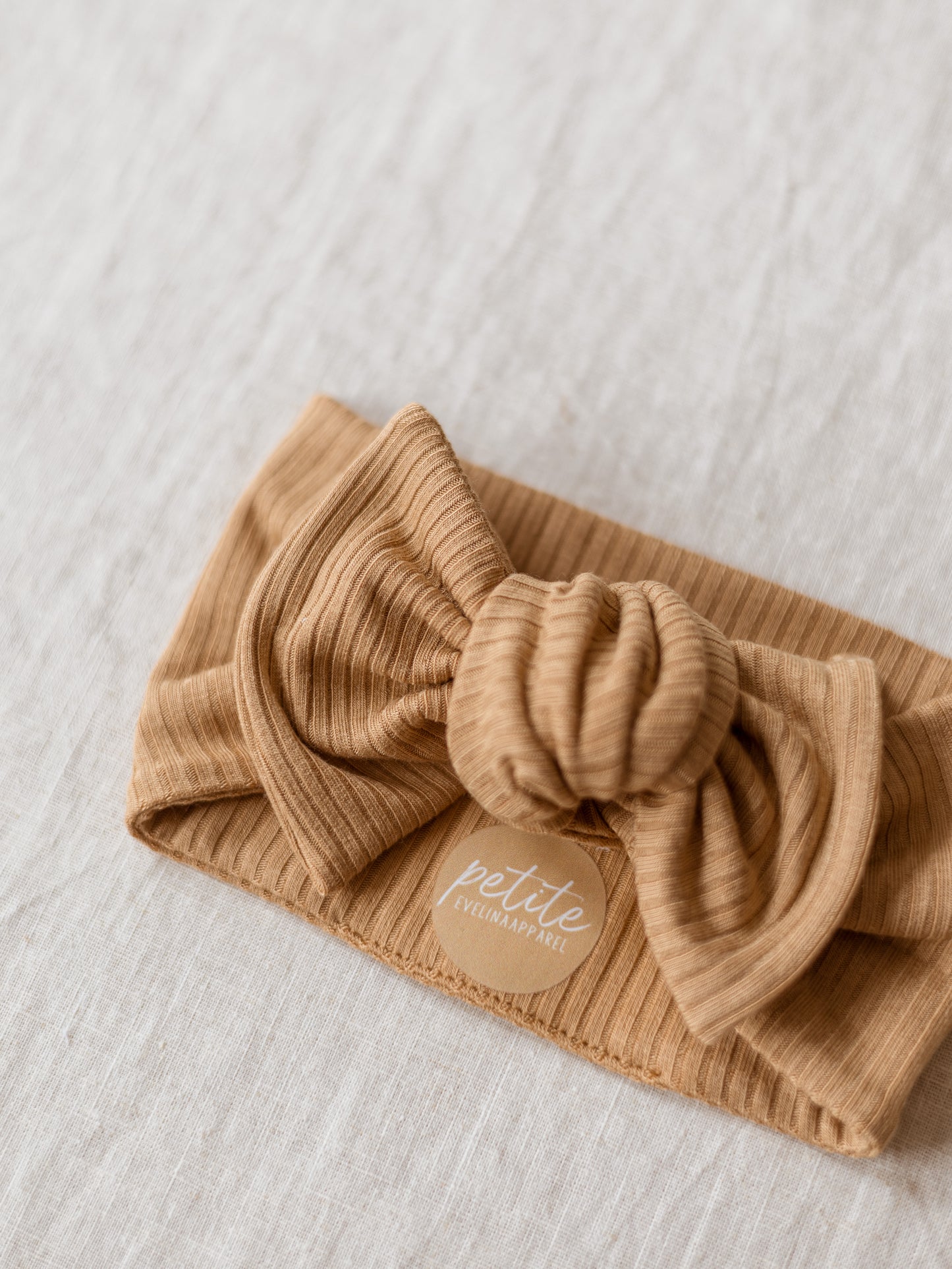 Bow Headband / Ribbed Modal - Nougat