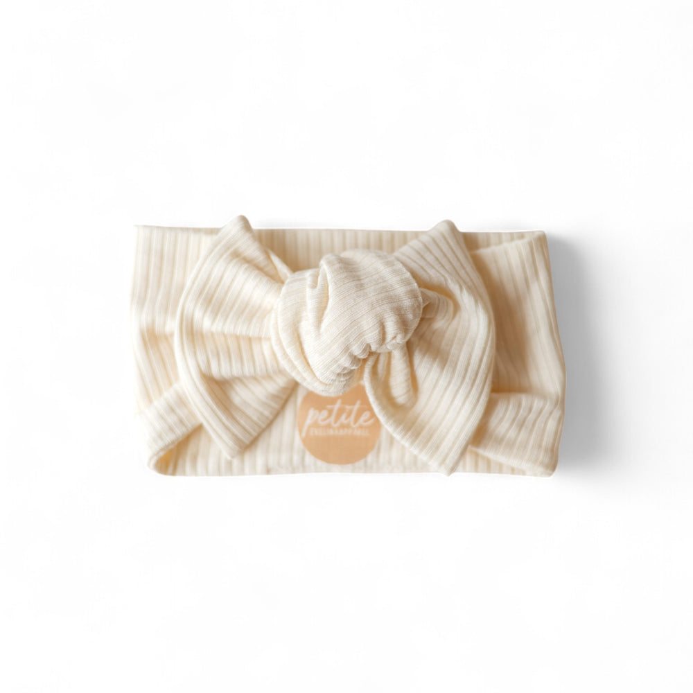 Bow Headband / Ribbed Modal - Vanilla