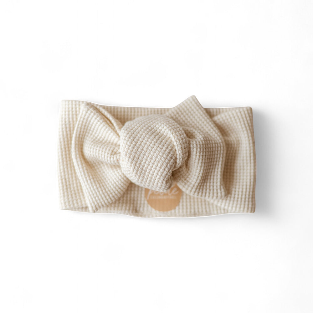 Bow Headband / Linen Waffle