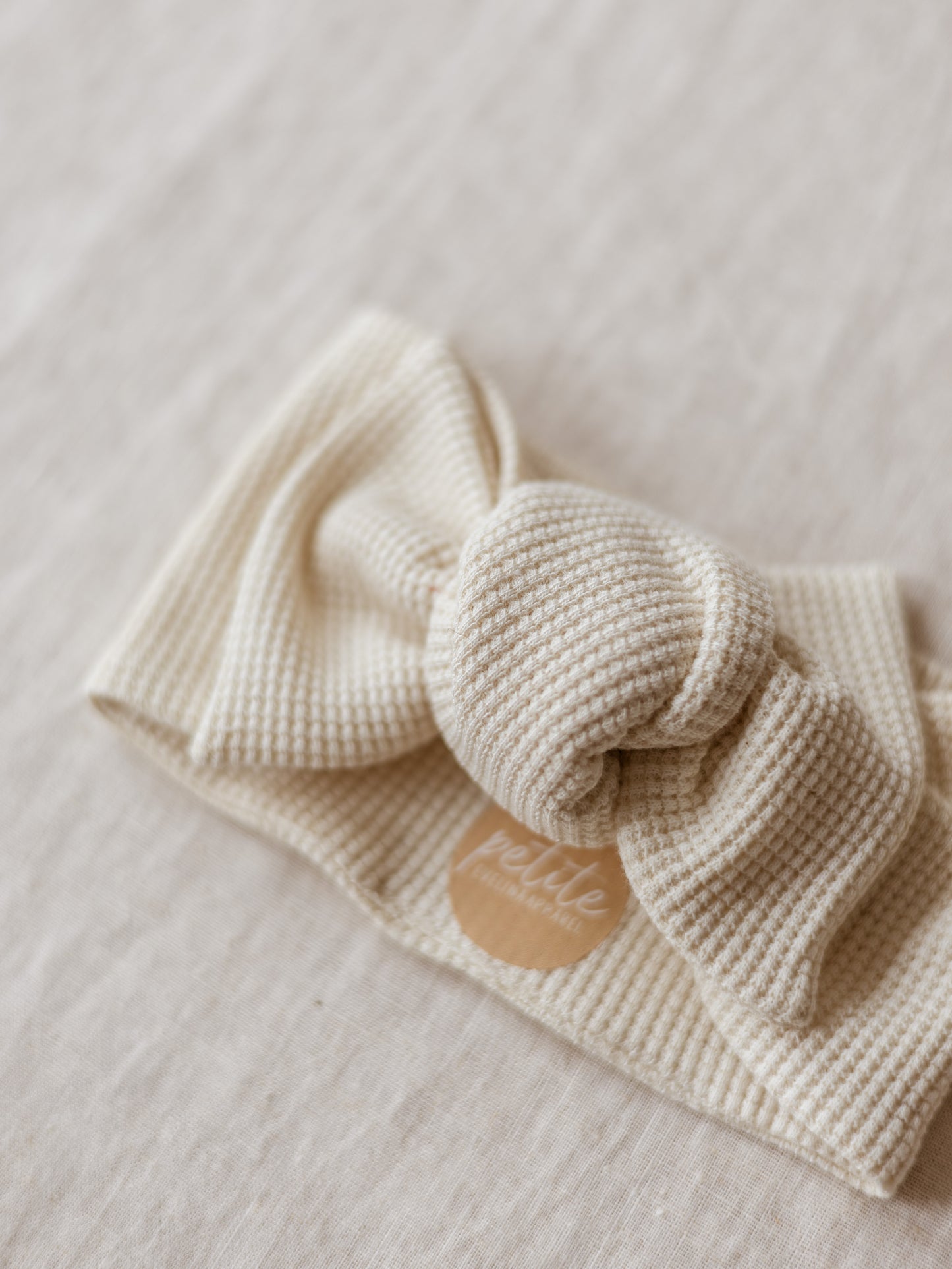 Bow Headband / Linen Waffle