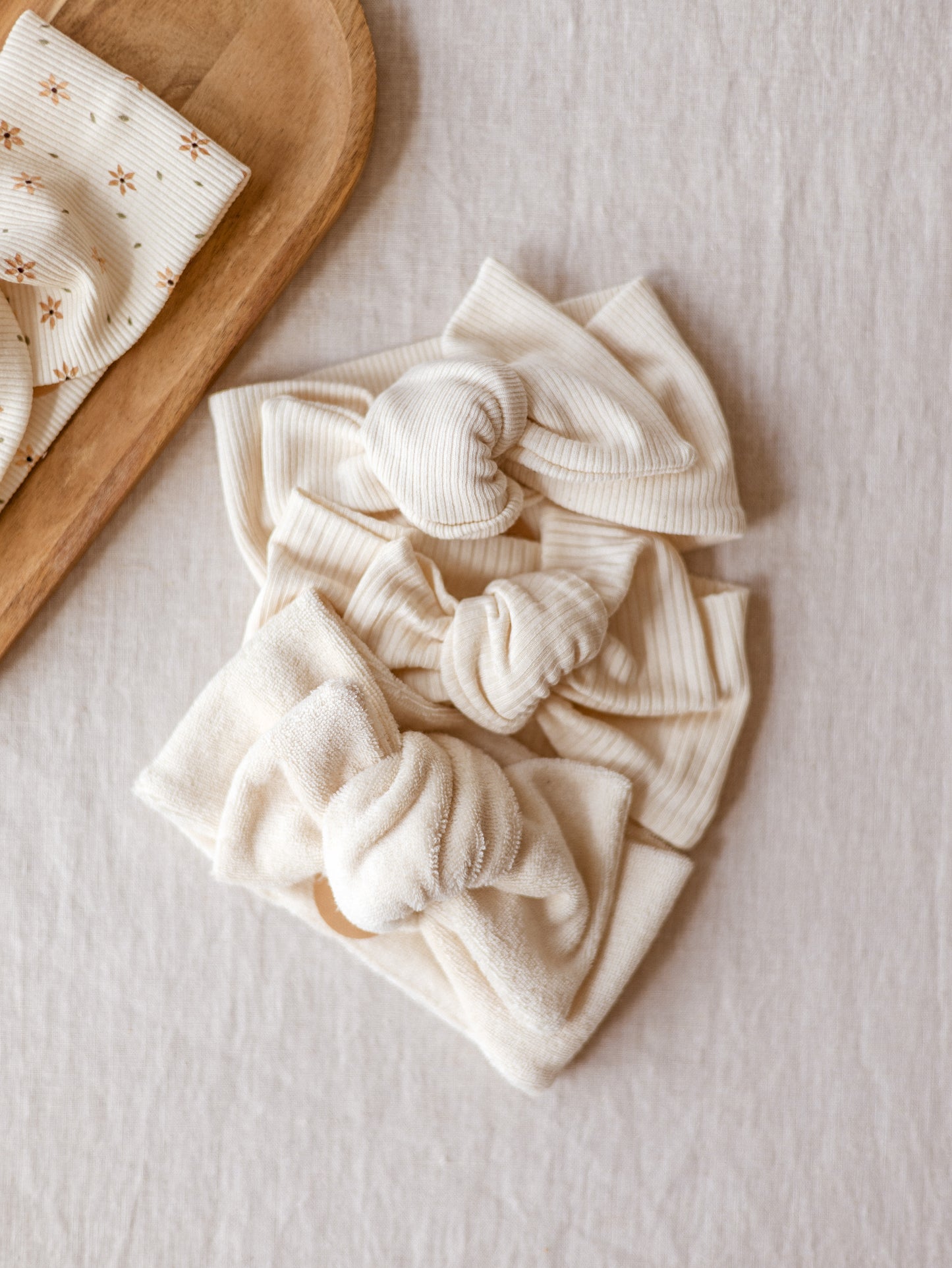 Bow Headband / Ribbed Modal - Vanilla