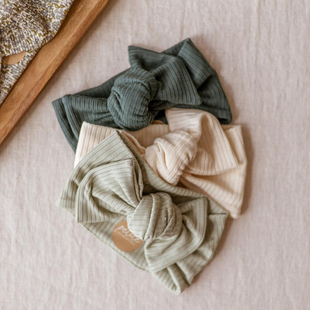 
                      
                        Bow Headband / Ribbed Modal - Sage
                      
                    