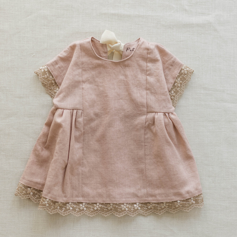 Malia dress / Linen + Lace / Blush