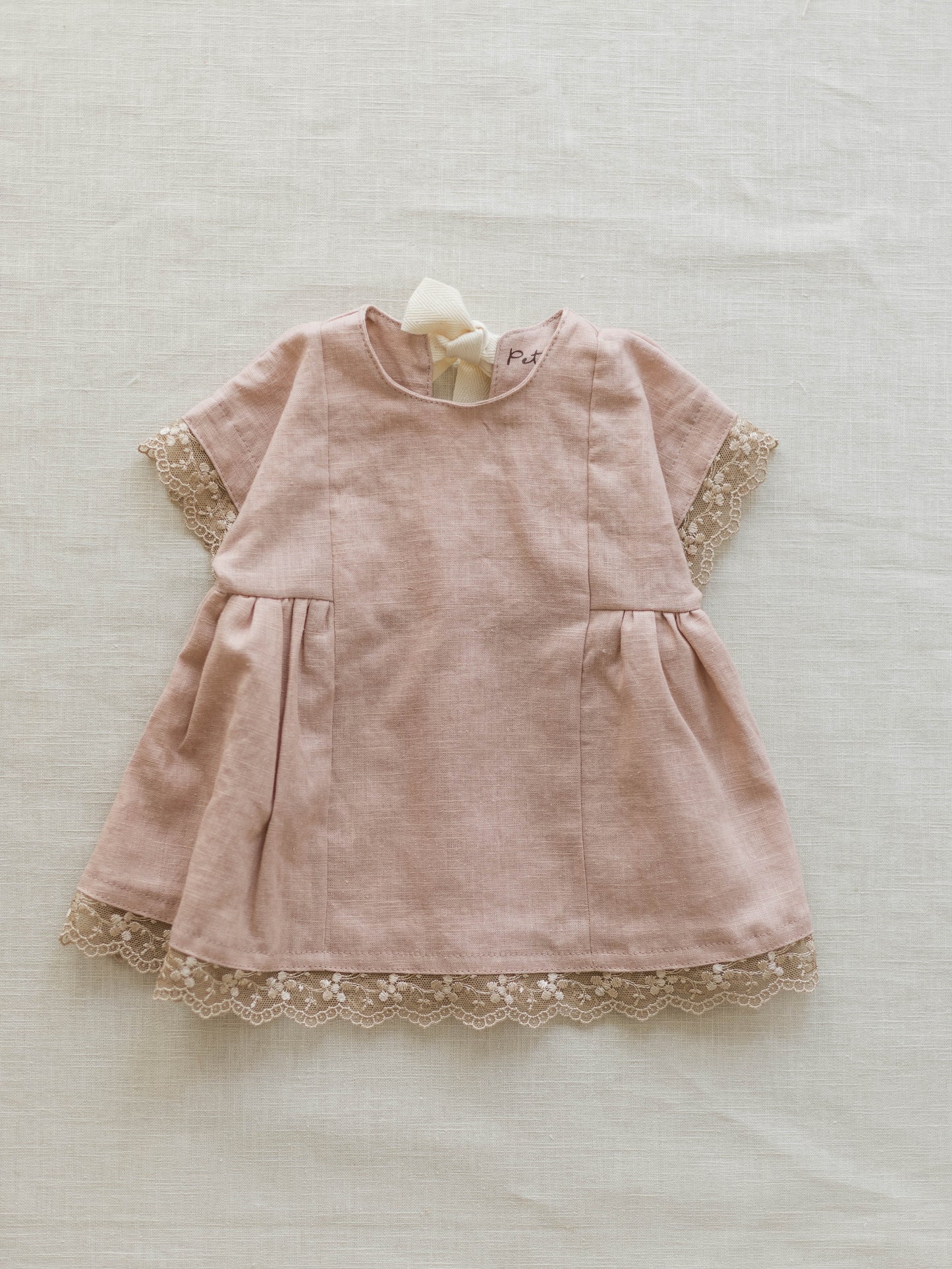 Malia dress / Linen + Lace / Blush