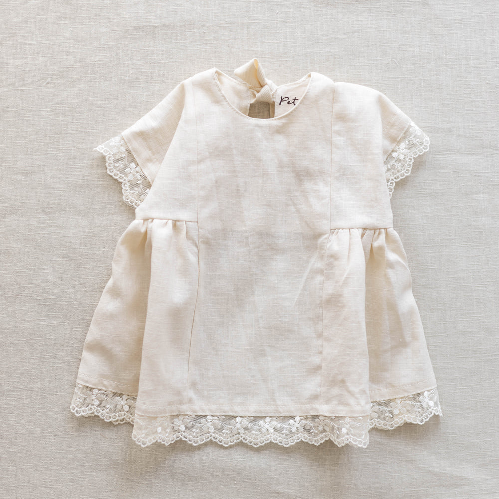 Malia dress / Linen + Lace / Milk