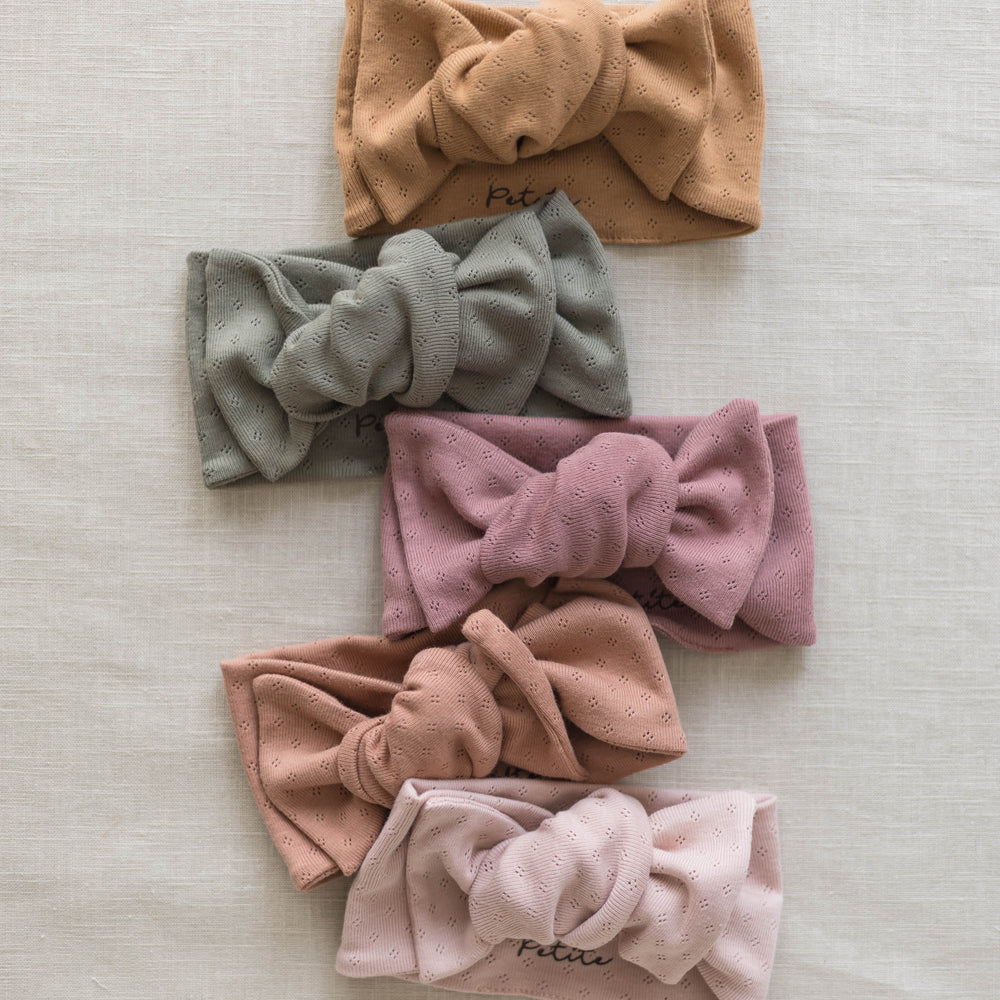 Bow headband / cotton pointoille