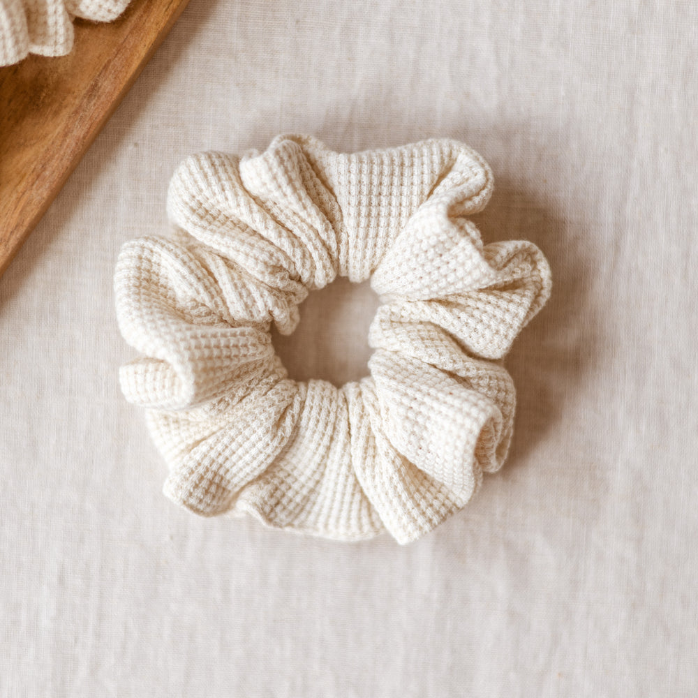 Wide Scrunchie / Linen Waffle