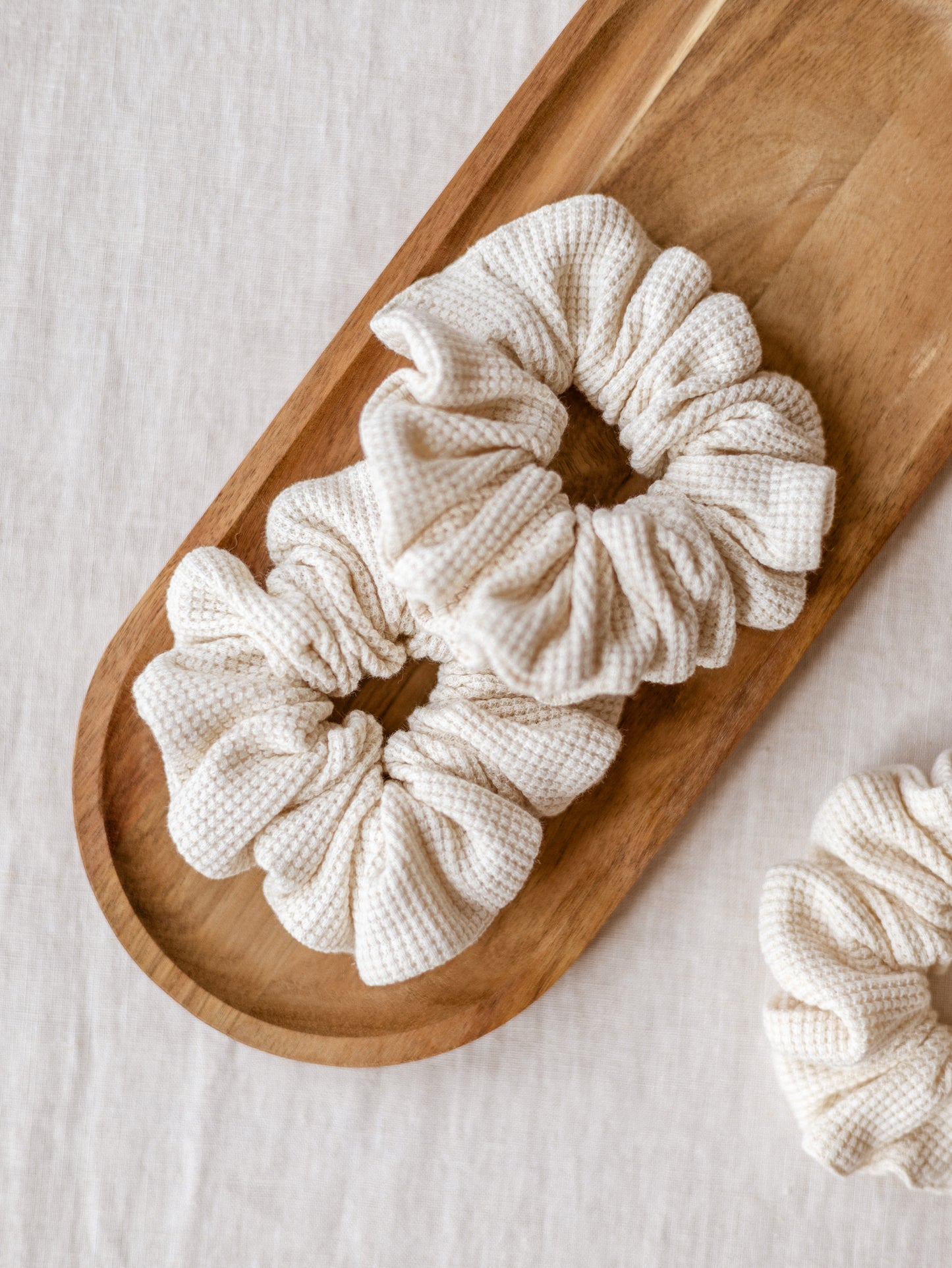 Wide Scrunchie / Linen Waffle