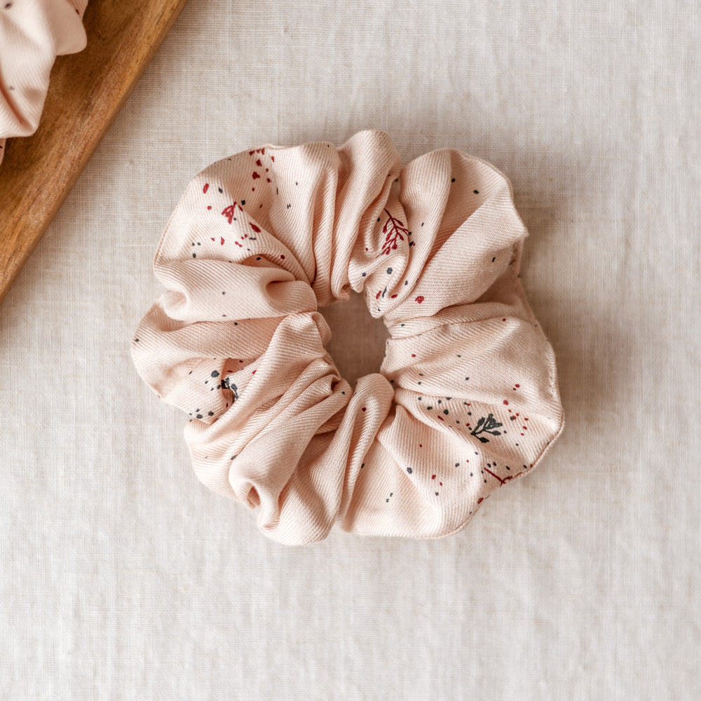 Wide Scrunchie / Blush Twigs