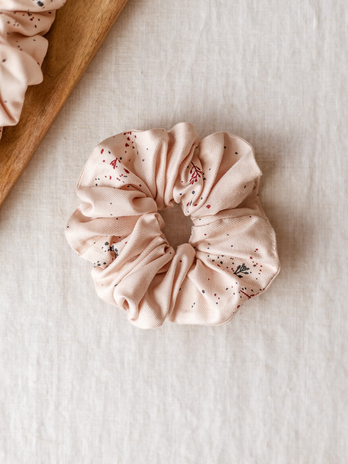 Wide Scrunchie / Blush Twigs