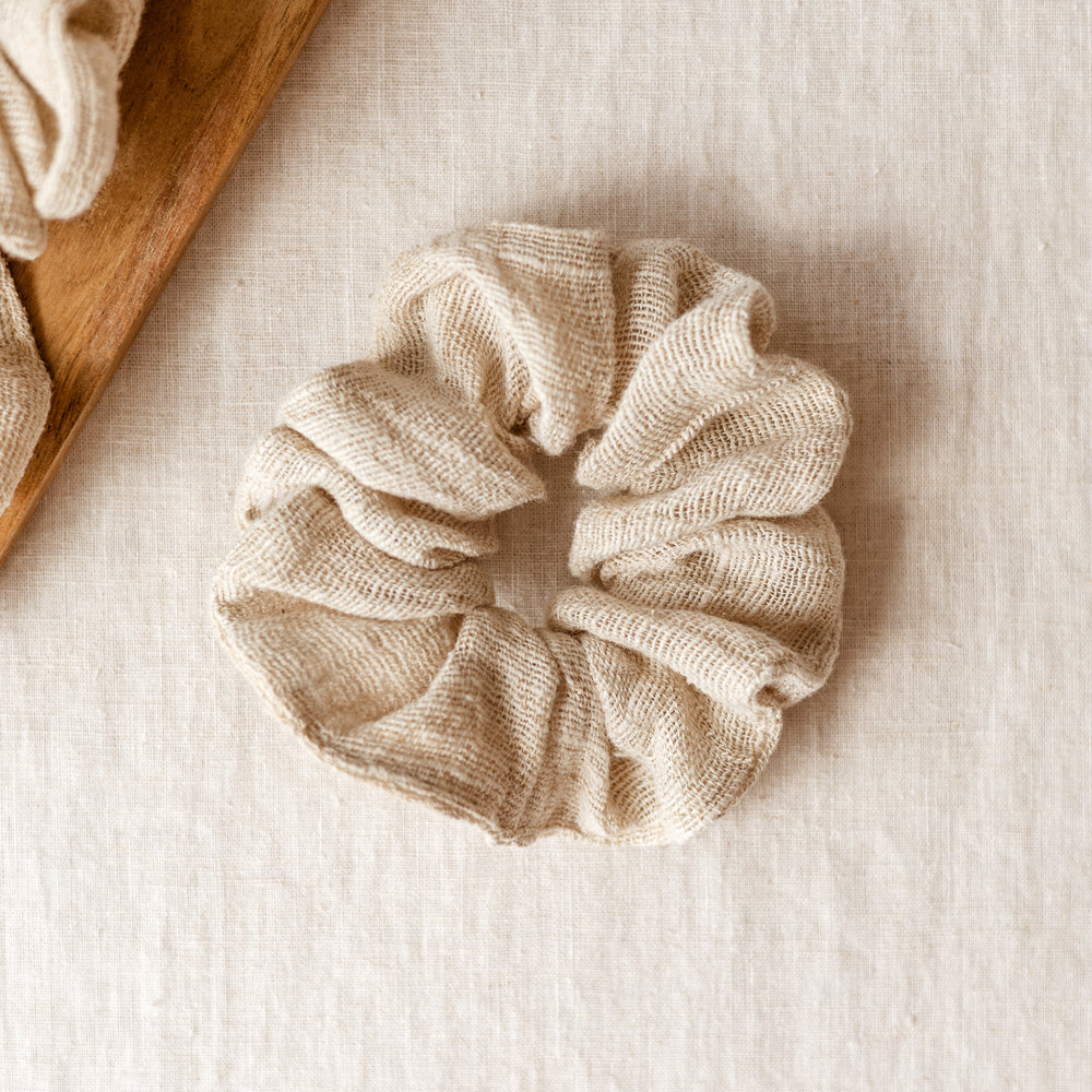 Wide Scrunchie / Gauze - Sand
