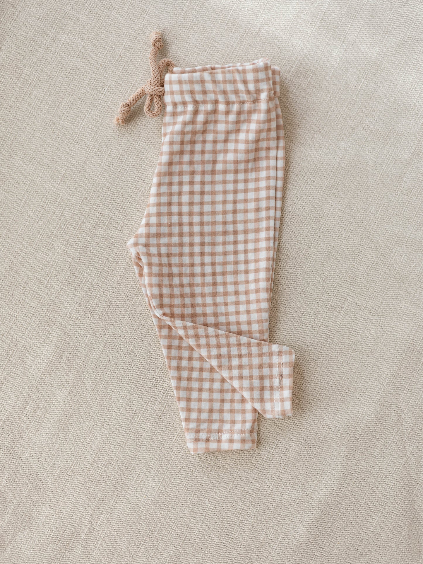 Baby leggings / tiny checkers - cookie