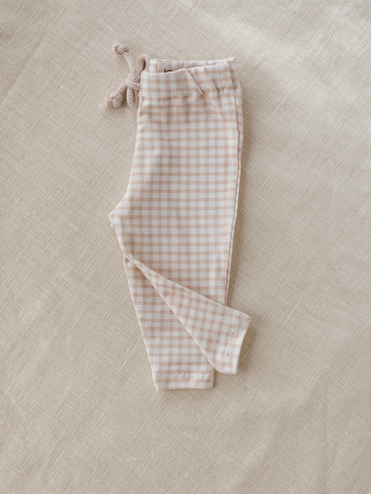 Baby leggings / tiny checkers - powder