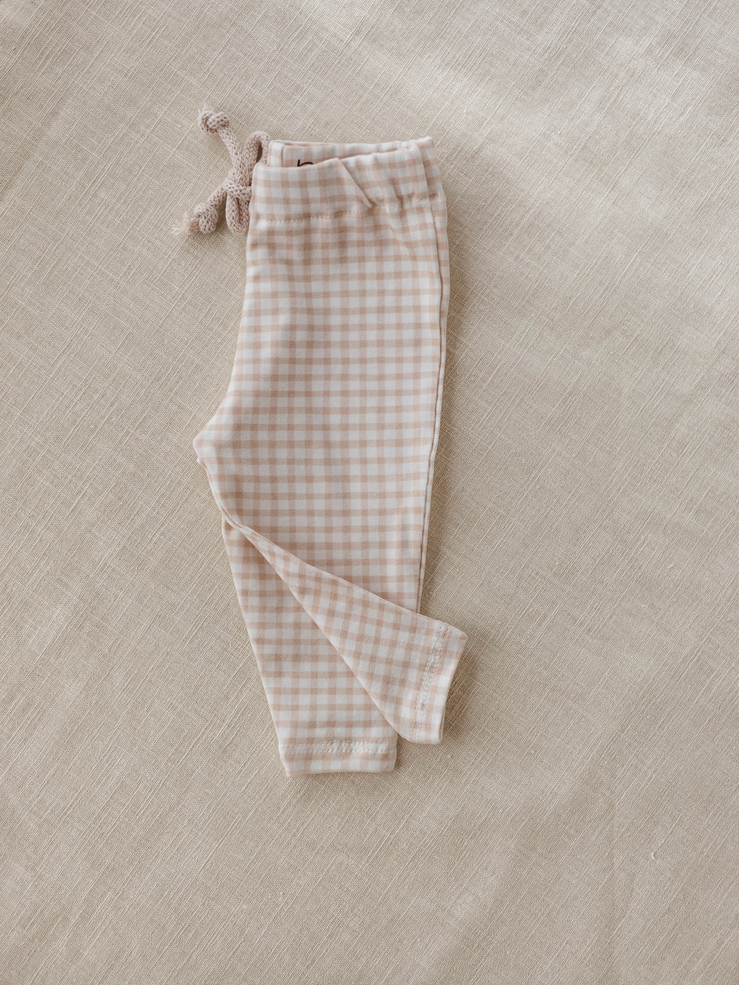 Baby leggings / tiny checkers - powder