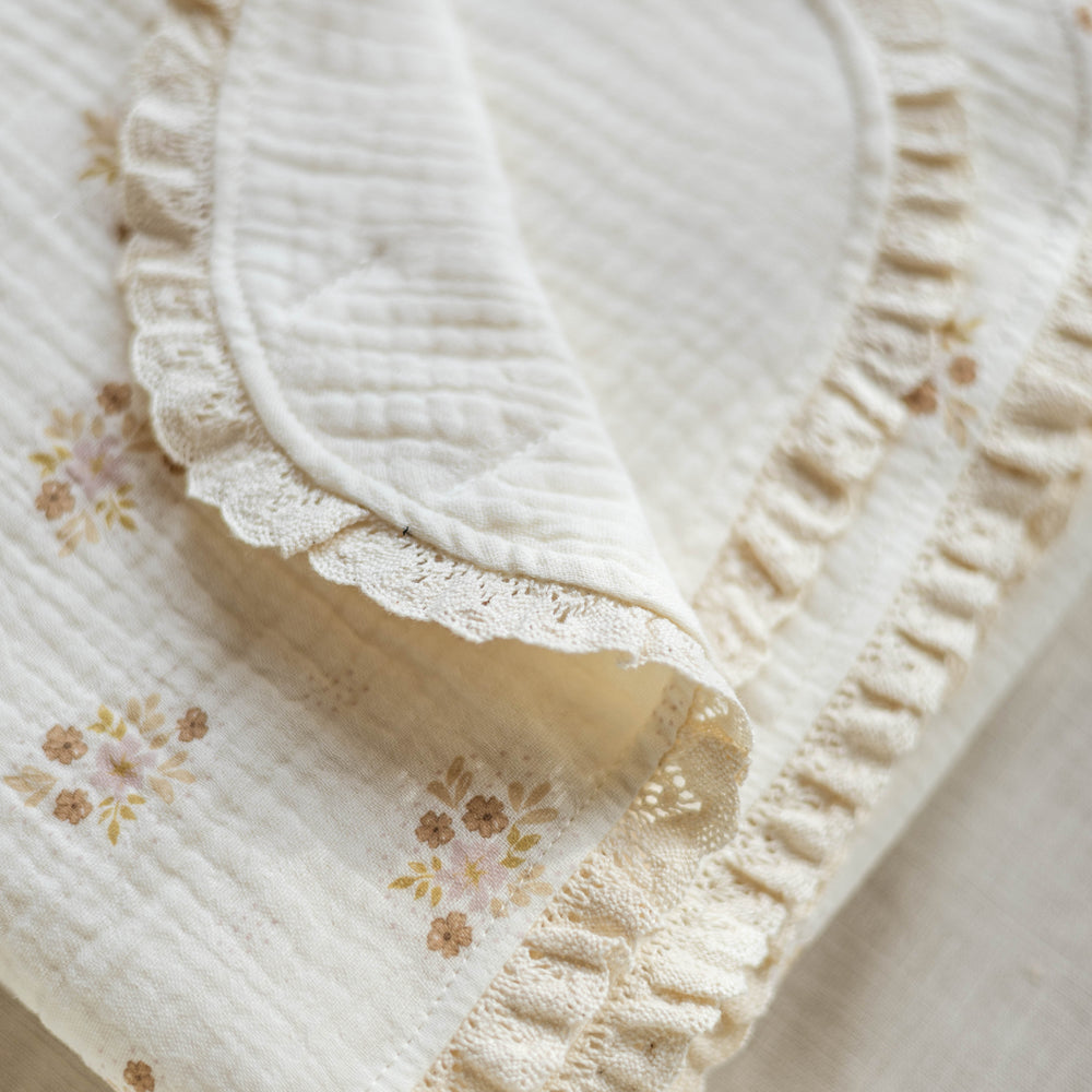 Muslin Blanket /  Flowers & Dots