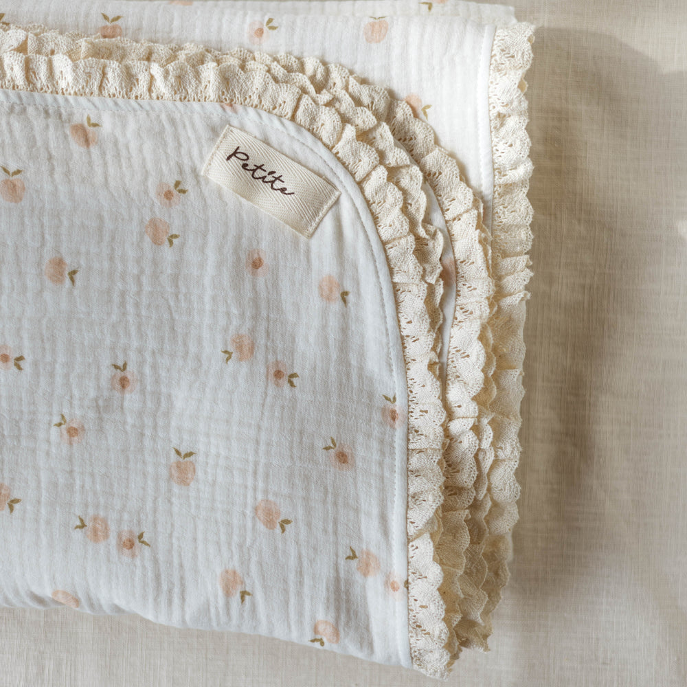 
                      
                        Muslin Blanket /  sweet peaches + lace
                      
                    