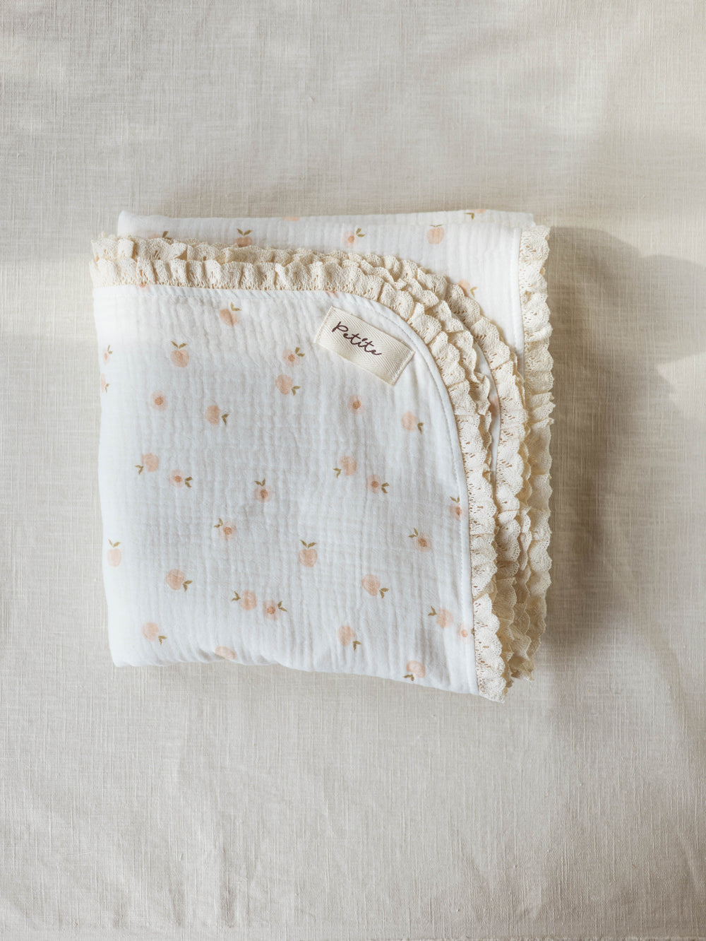 Muslin Blanket /  sweet peaches + lace