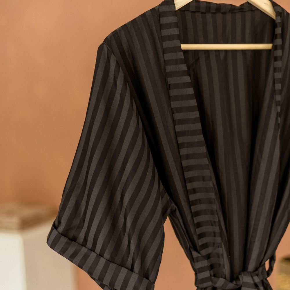 Robe  / Viscose stripes - Midnight blue