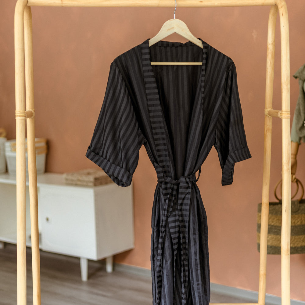Robe  / Viscose stripes - Midnight blue