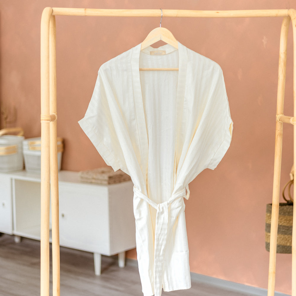 Kimono / Viscose stripes - Creamy Ivory