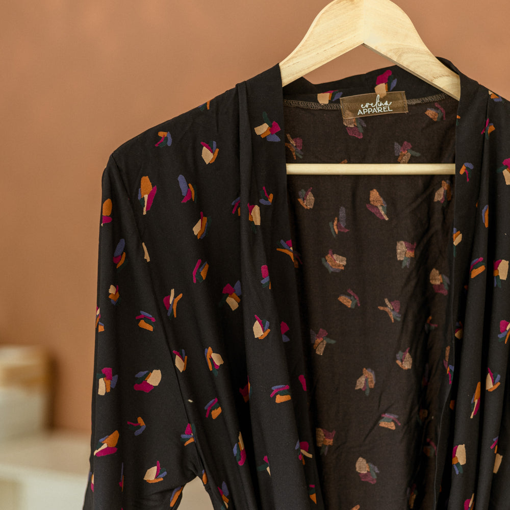 Robe  / Viscose - Midnight Blue + Fuchsia