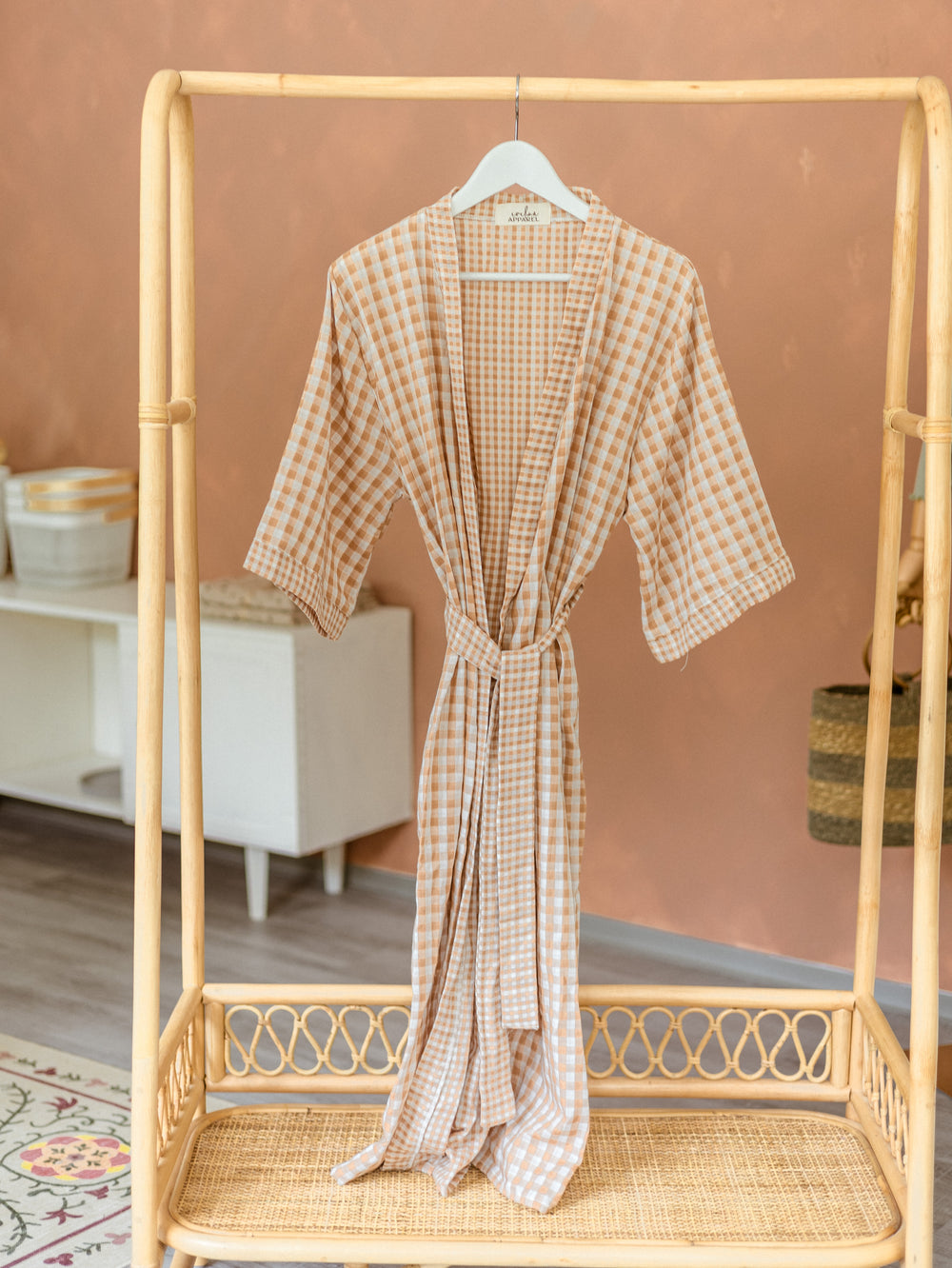 Robe  / Muslin Beige Checkers