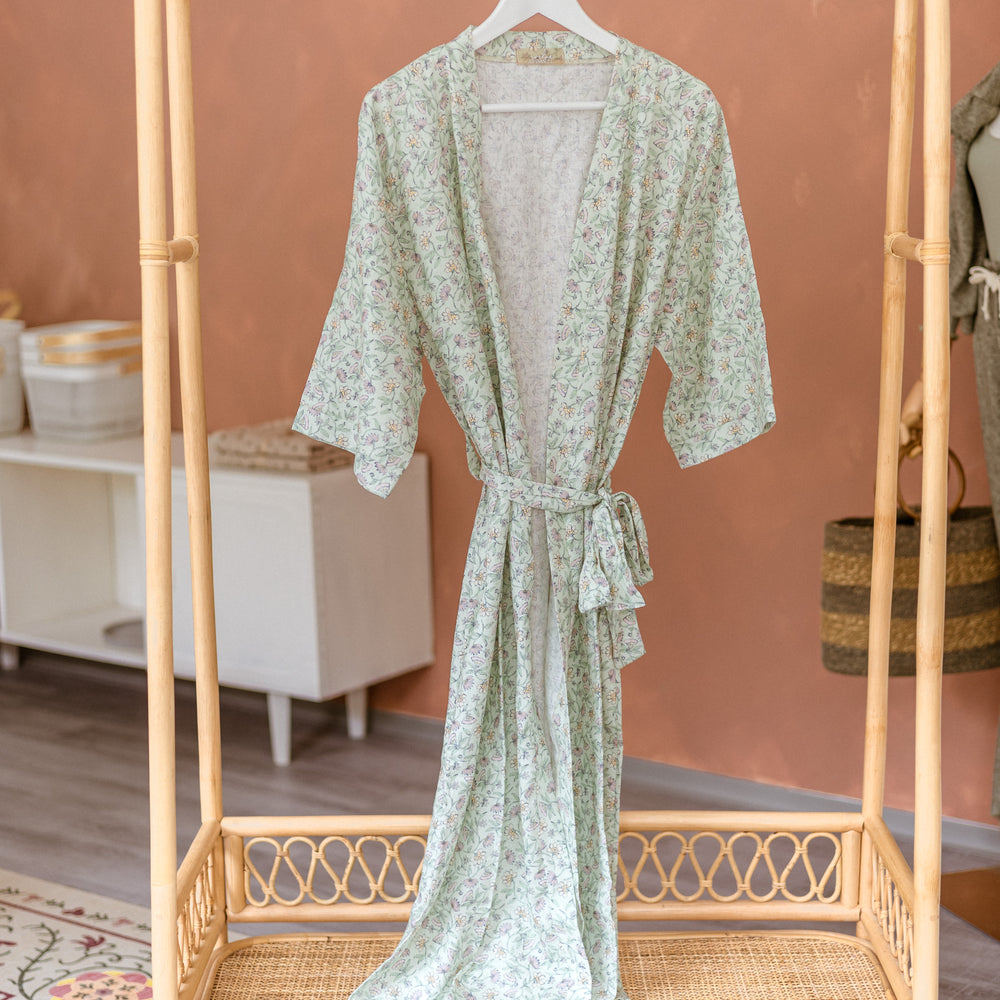 Linen + viscose kimono / Mint