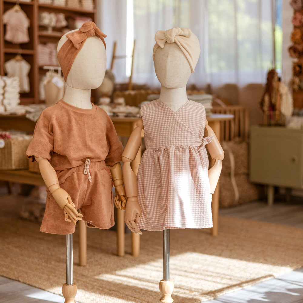 Aurelie Girly Dress / Blush Checkers