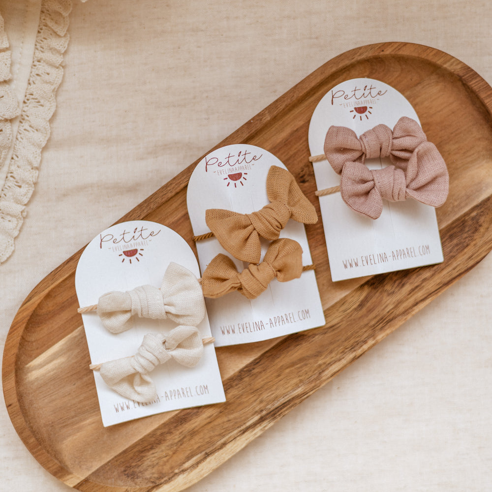 Pigtails bow set / Linen