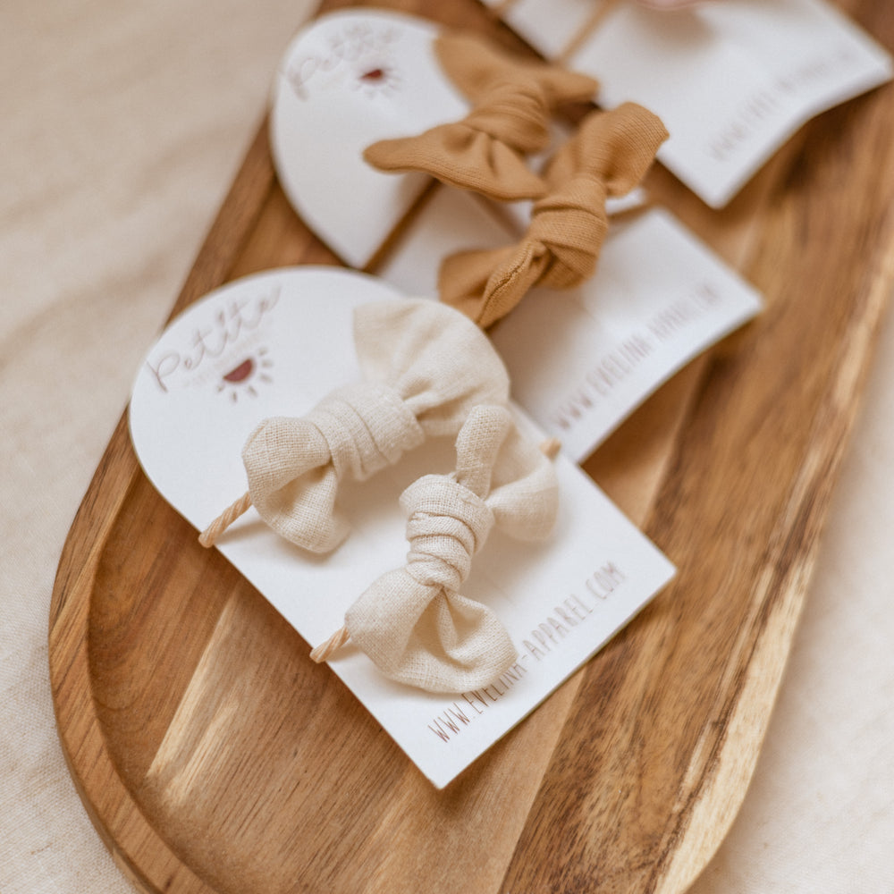 Pigtails bow set / Linen
