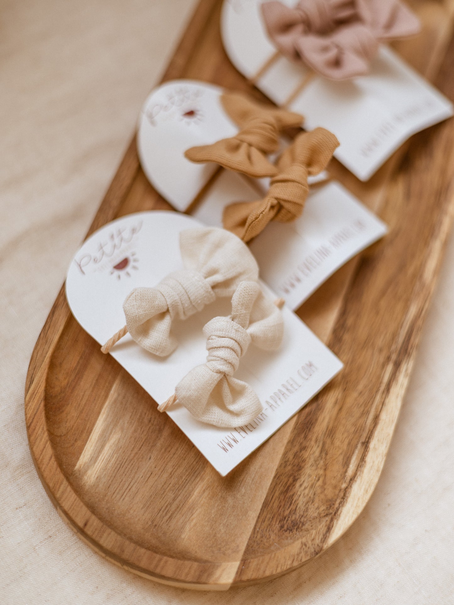 Pigtails bow set / Linen