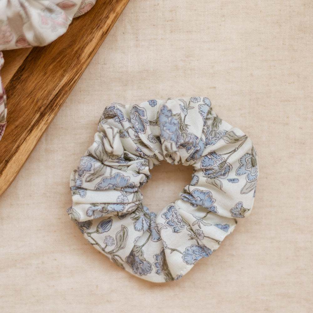 Wide Scrunchie / Paisley - Blue
