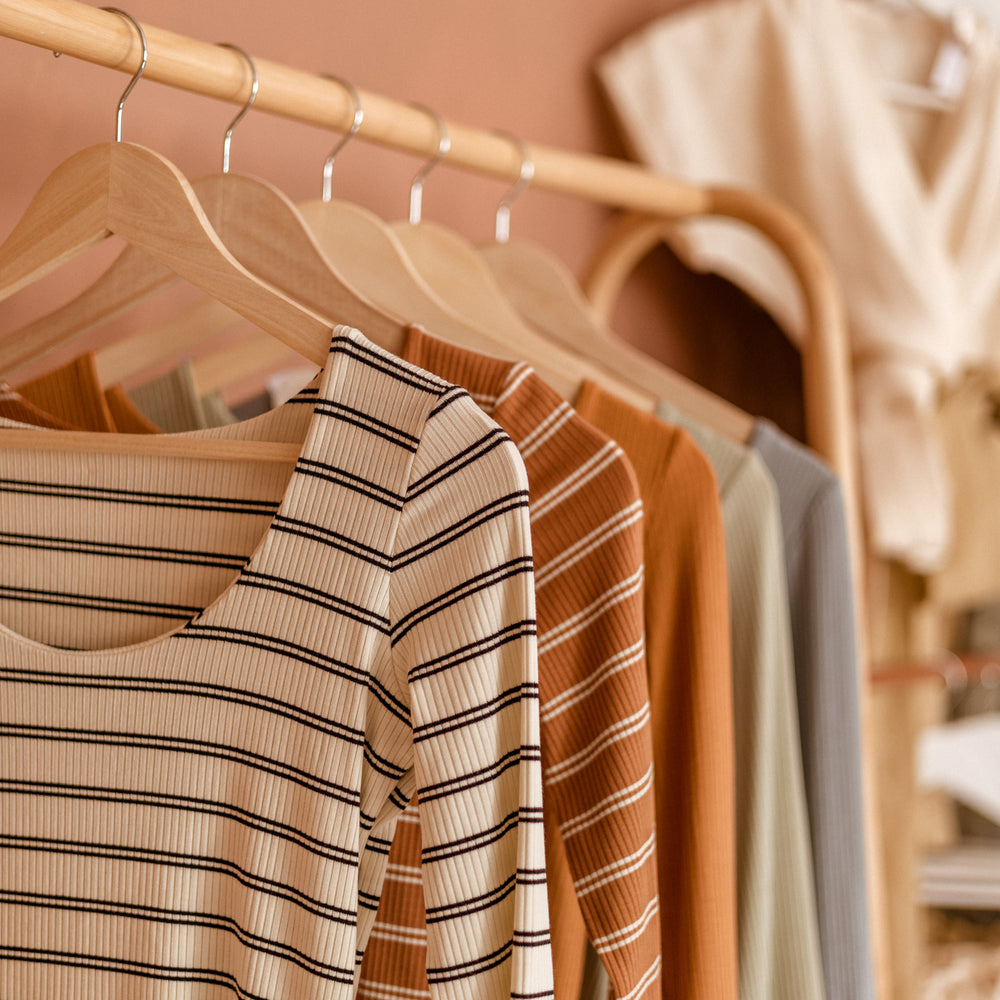 Modal ribbed 3/4 sleeve top