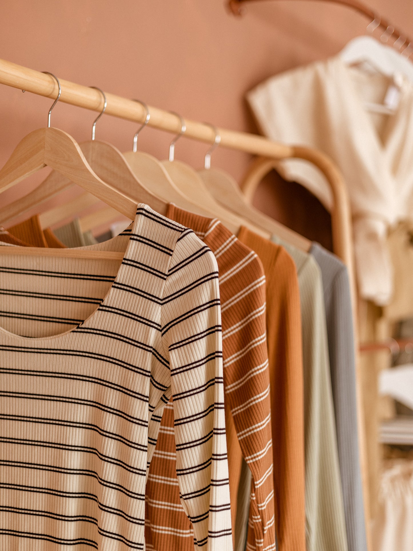 Modal ribbed 3/4 sleeve top