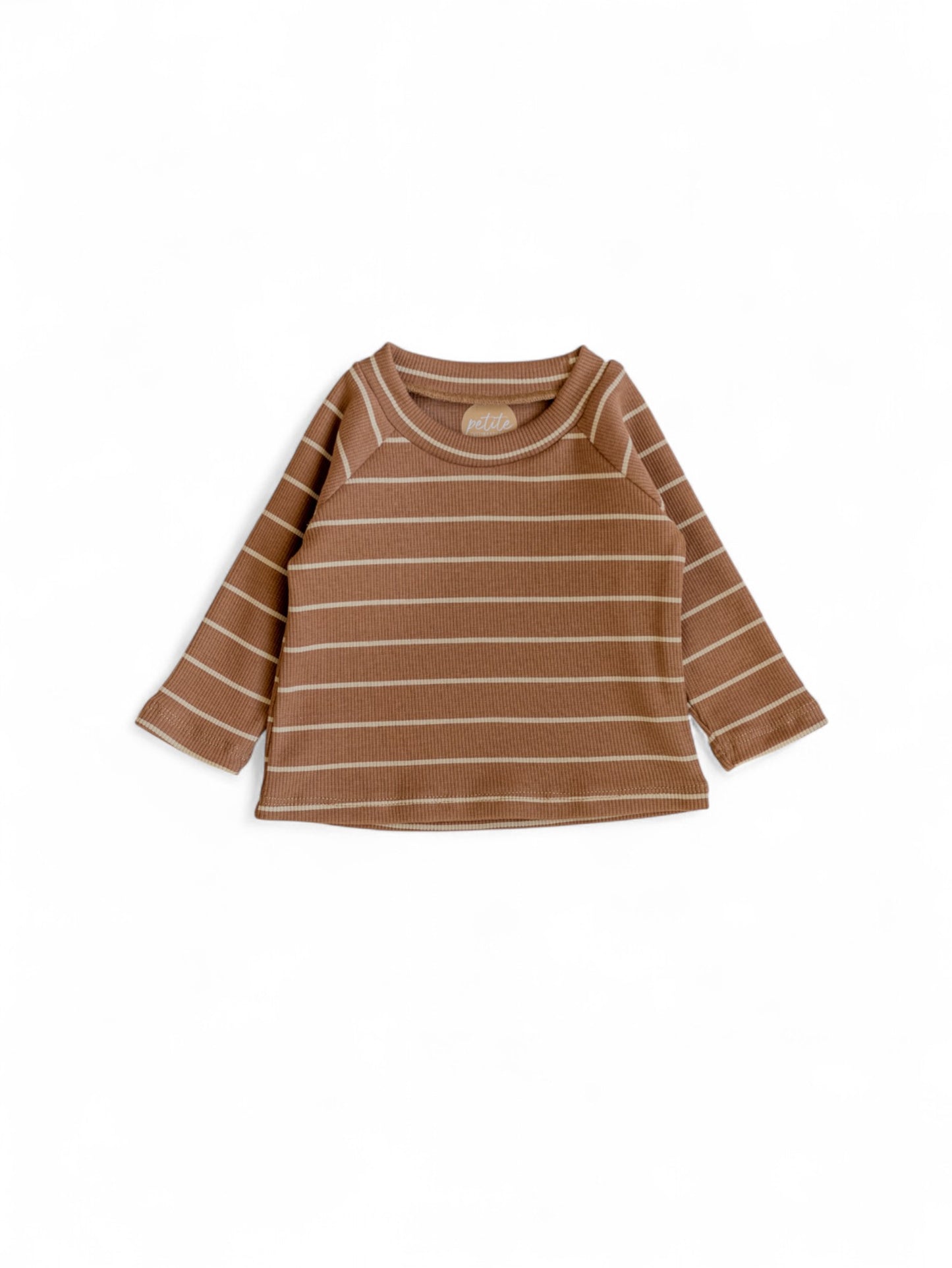 *Long Sleeve Tee/ Nougat + Stripes
