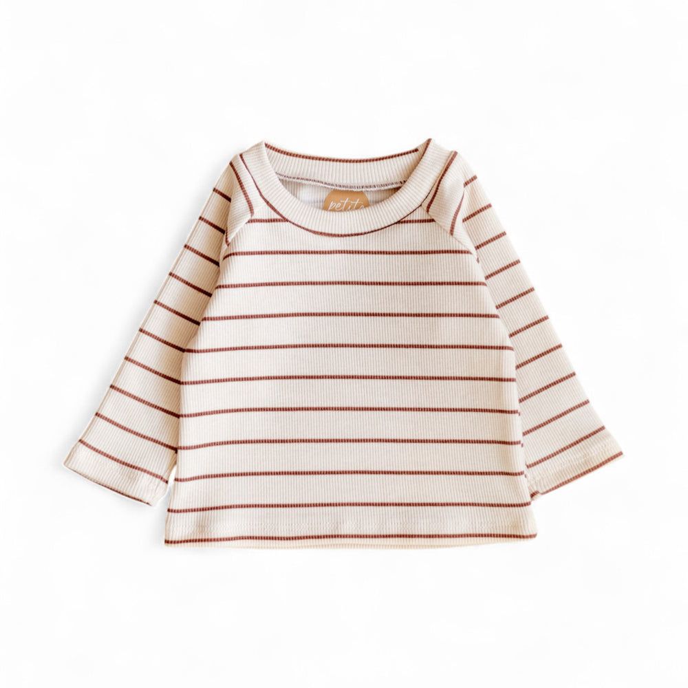 *Long Sleeve Tee/ Creamy + Stripes