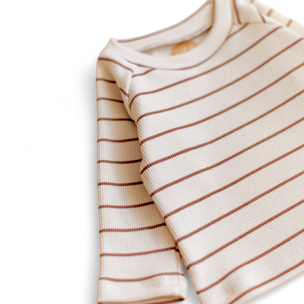 *Long Sleeve Tee/ Creamy + Stripes