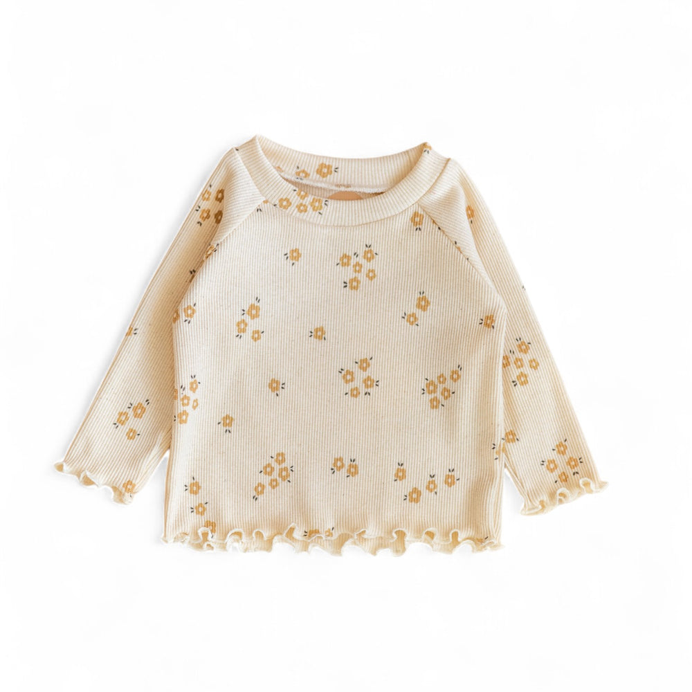 *Long Sleeve Tee/ Natural Tiny Flowers