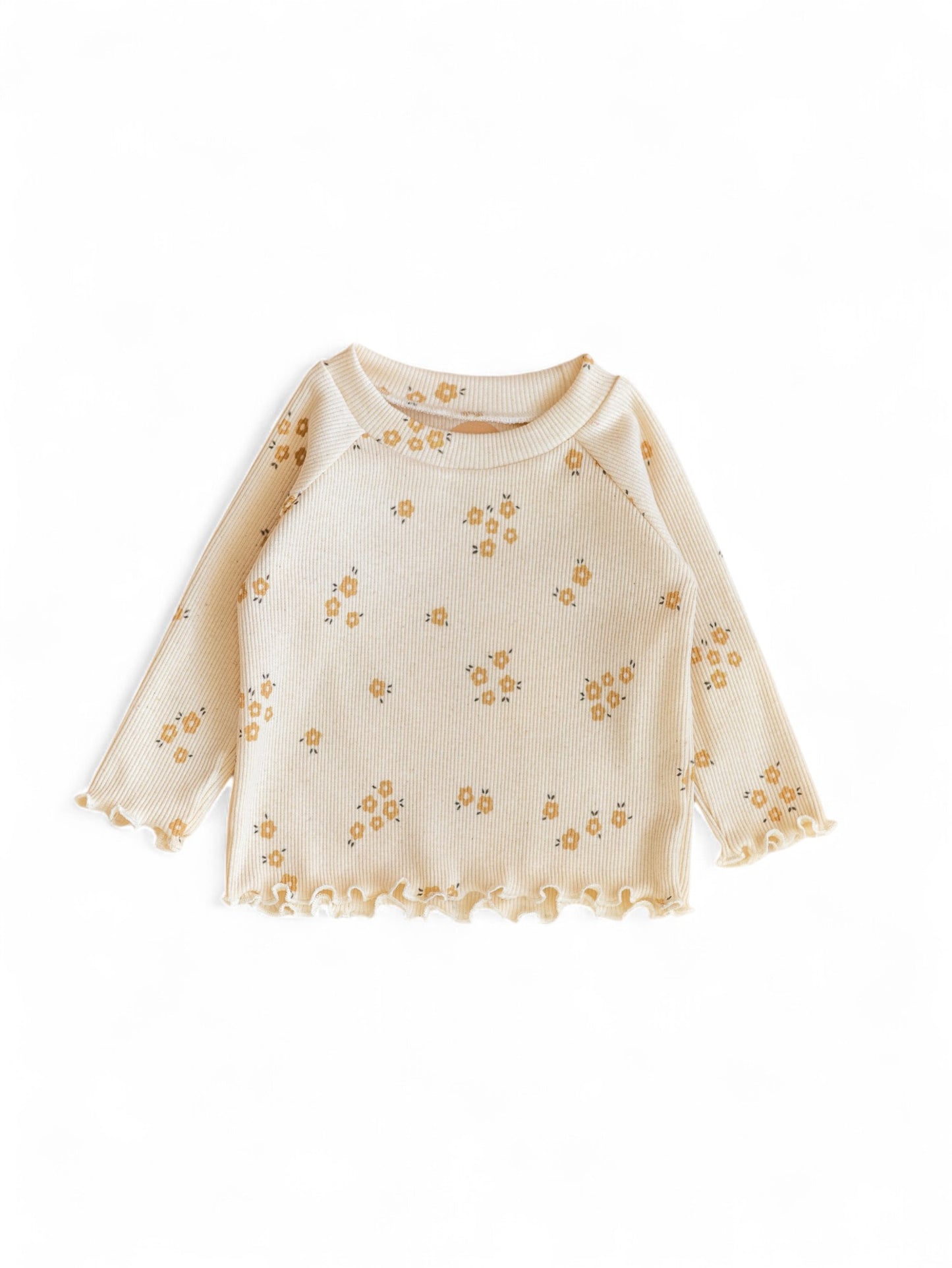 *Long Sleeve Tee/ Natural Tiny Flowers