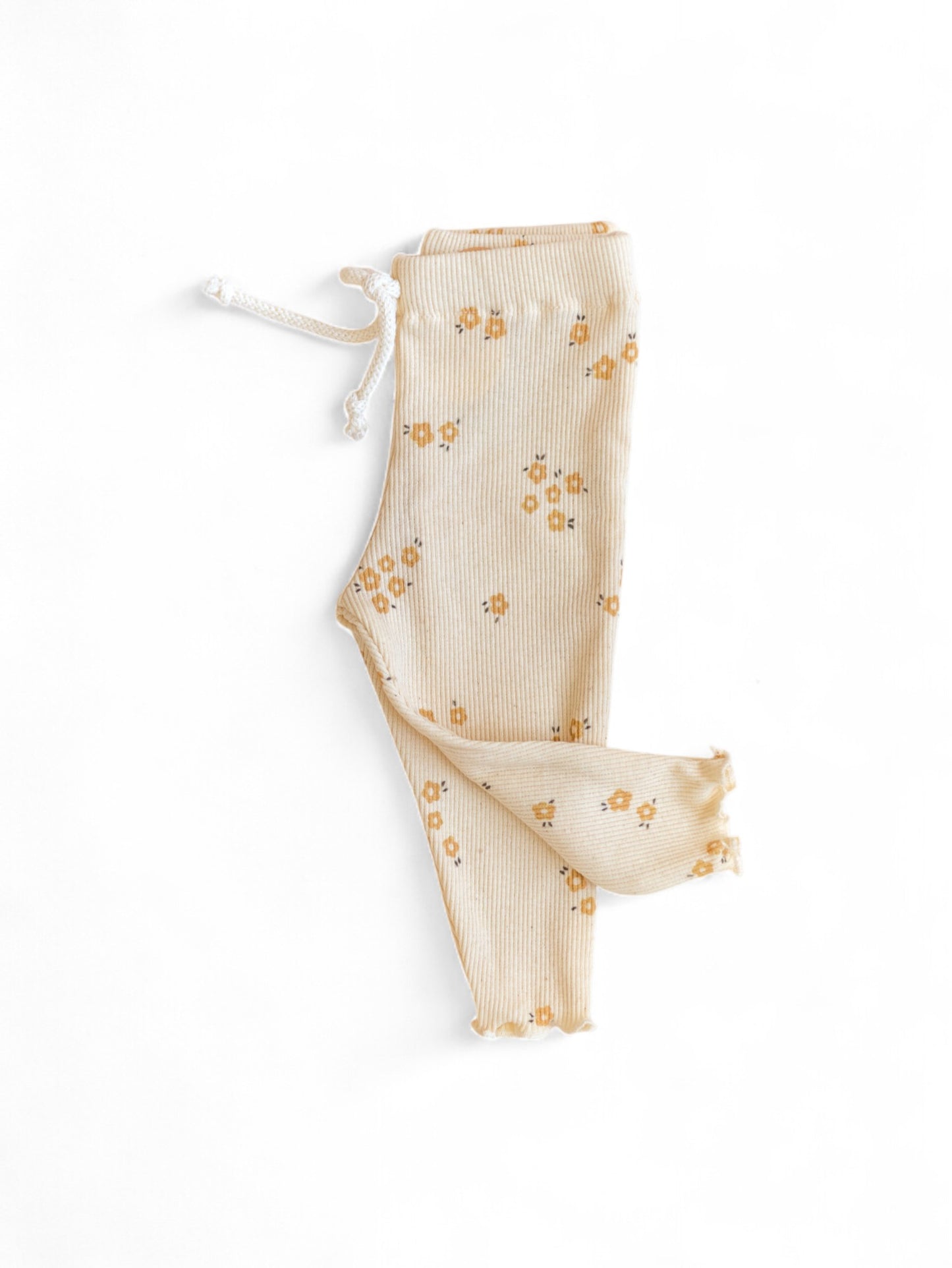 *Ribbed Leggings / Natural Tiny Flowers