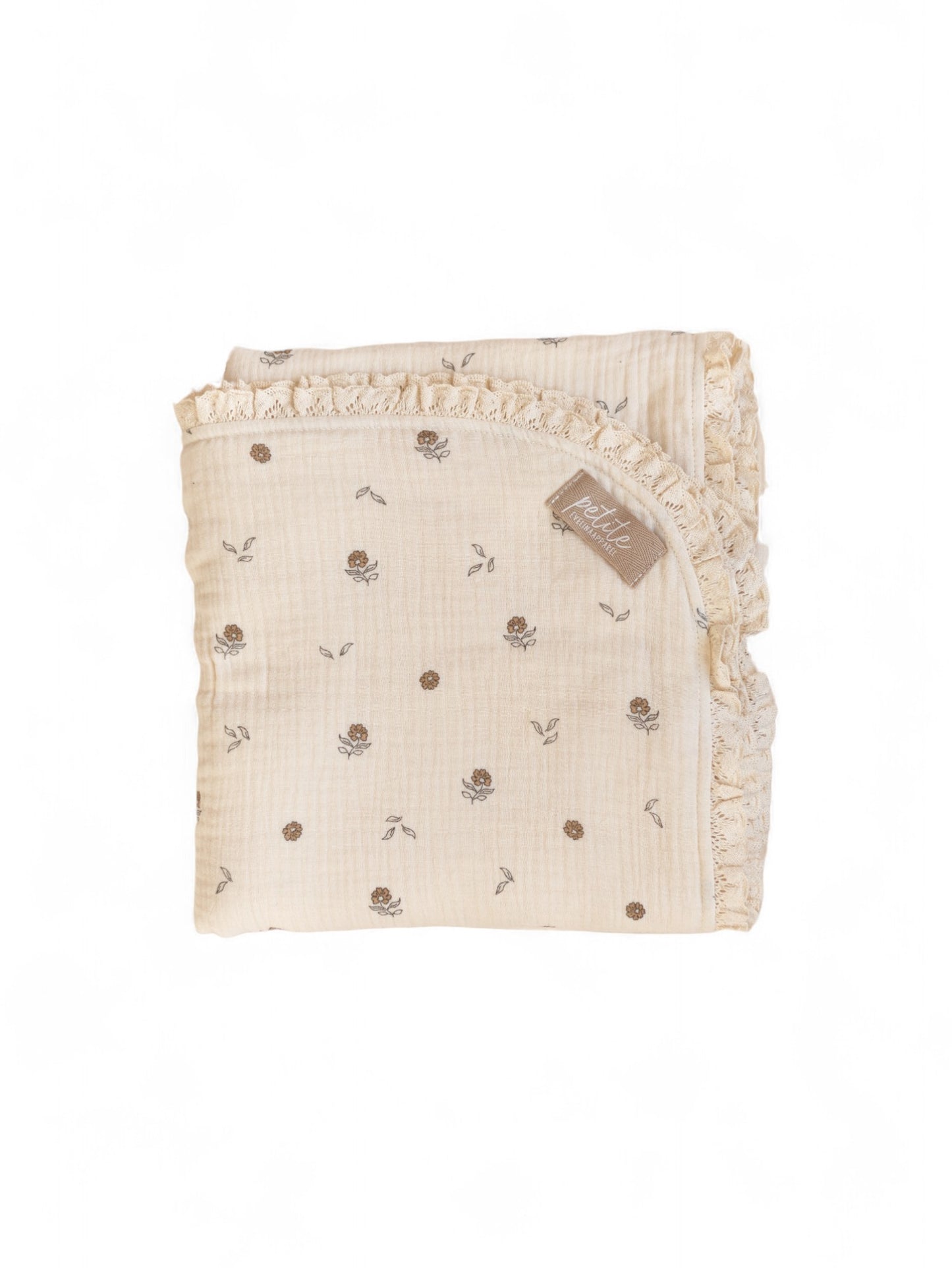 muslin baby blanket with tiny florals