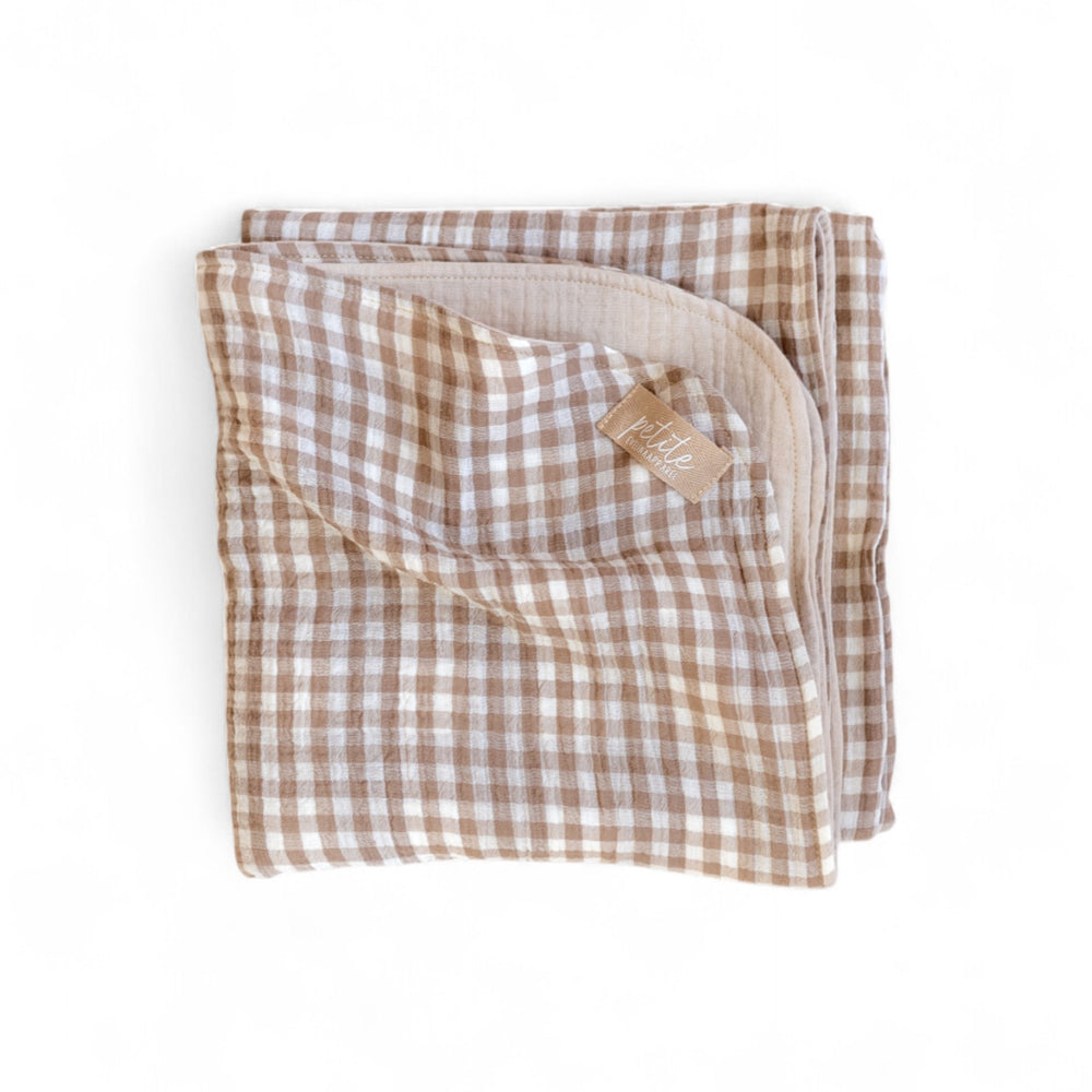 *Muslin Blanket / Taupe checkers
