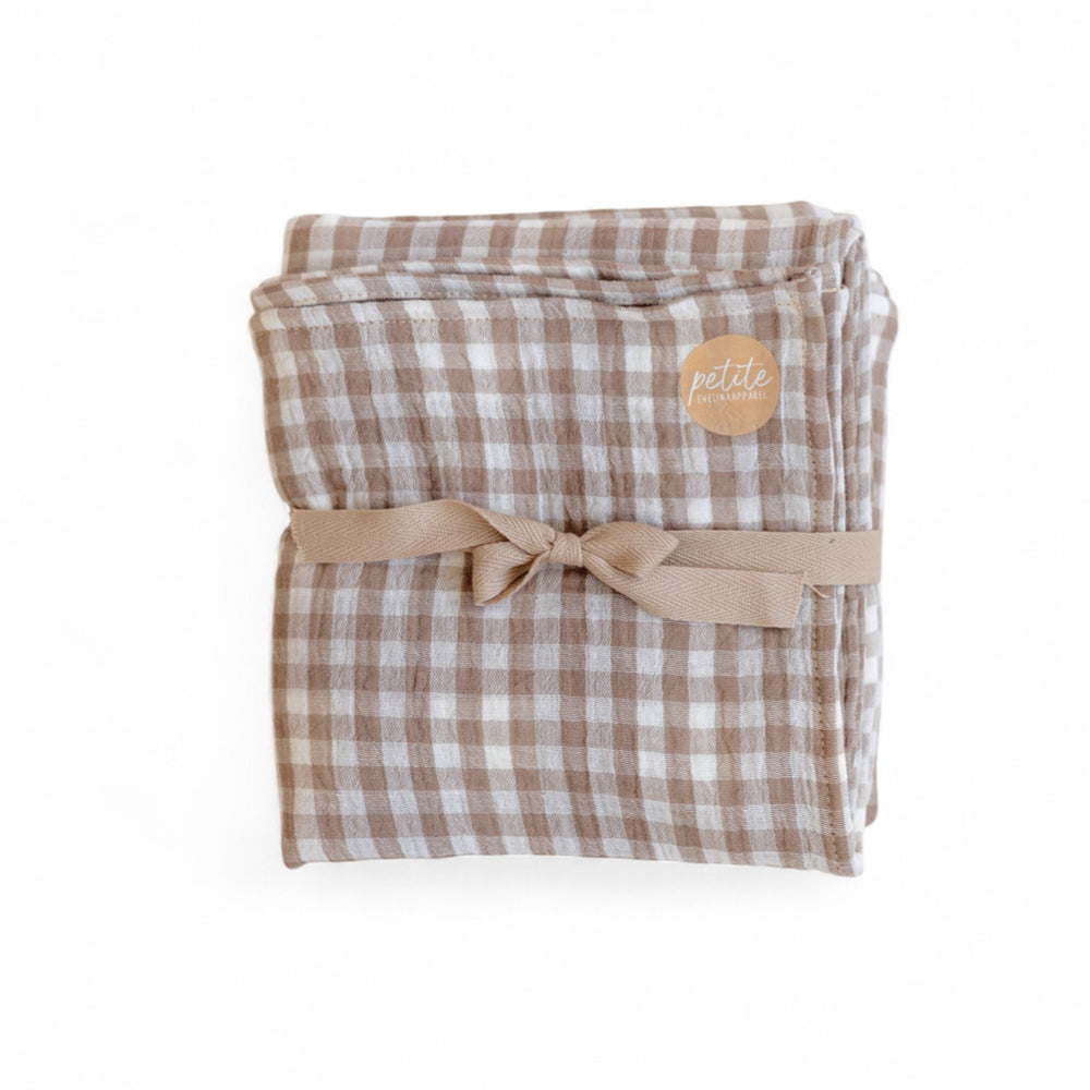 *Baby Swaddle / Taupe checkers