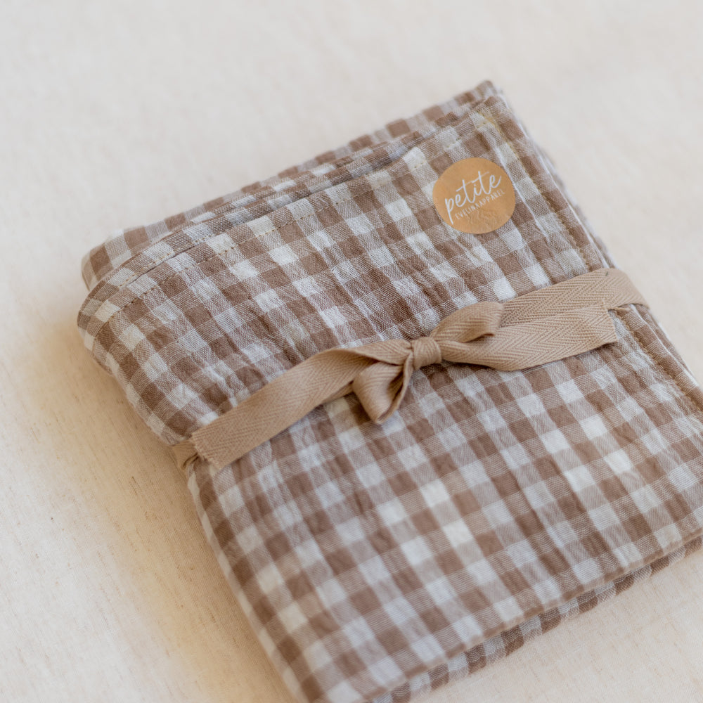 *Baby Swaddle / Taupe checkers