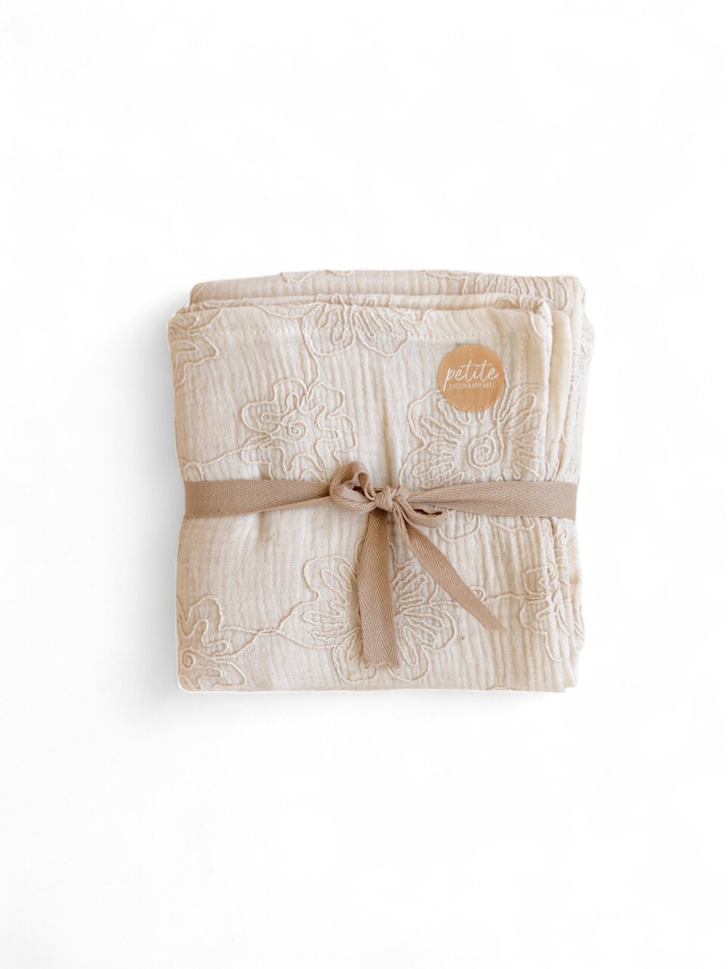 *Baby Swaddle / Embroidered Natural