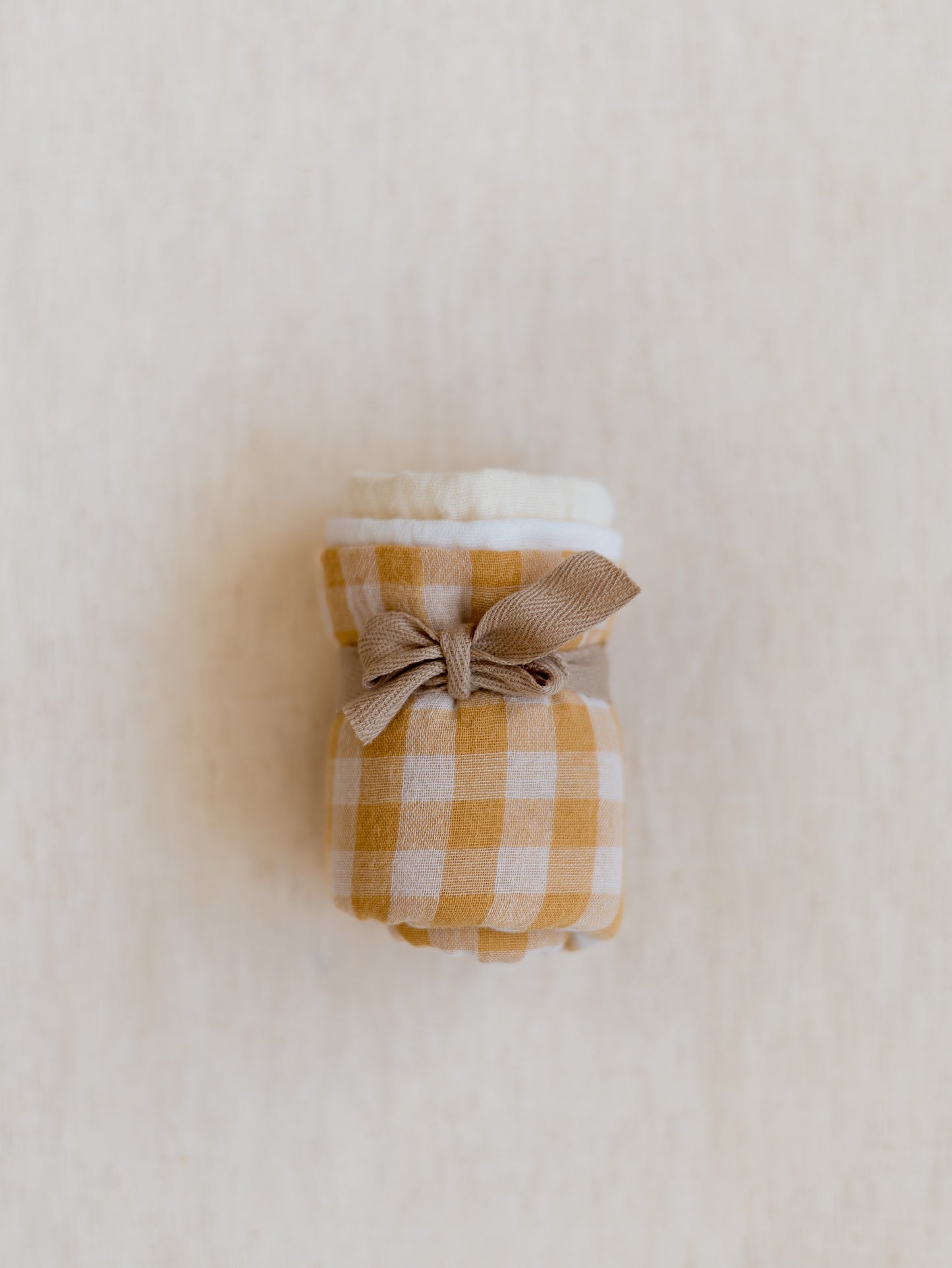 *Muslin Burp cloth set / Honey Yellow checkers